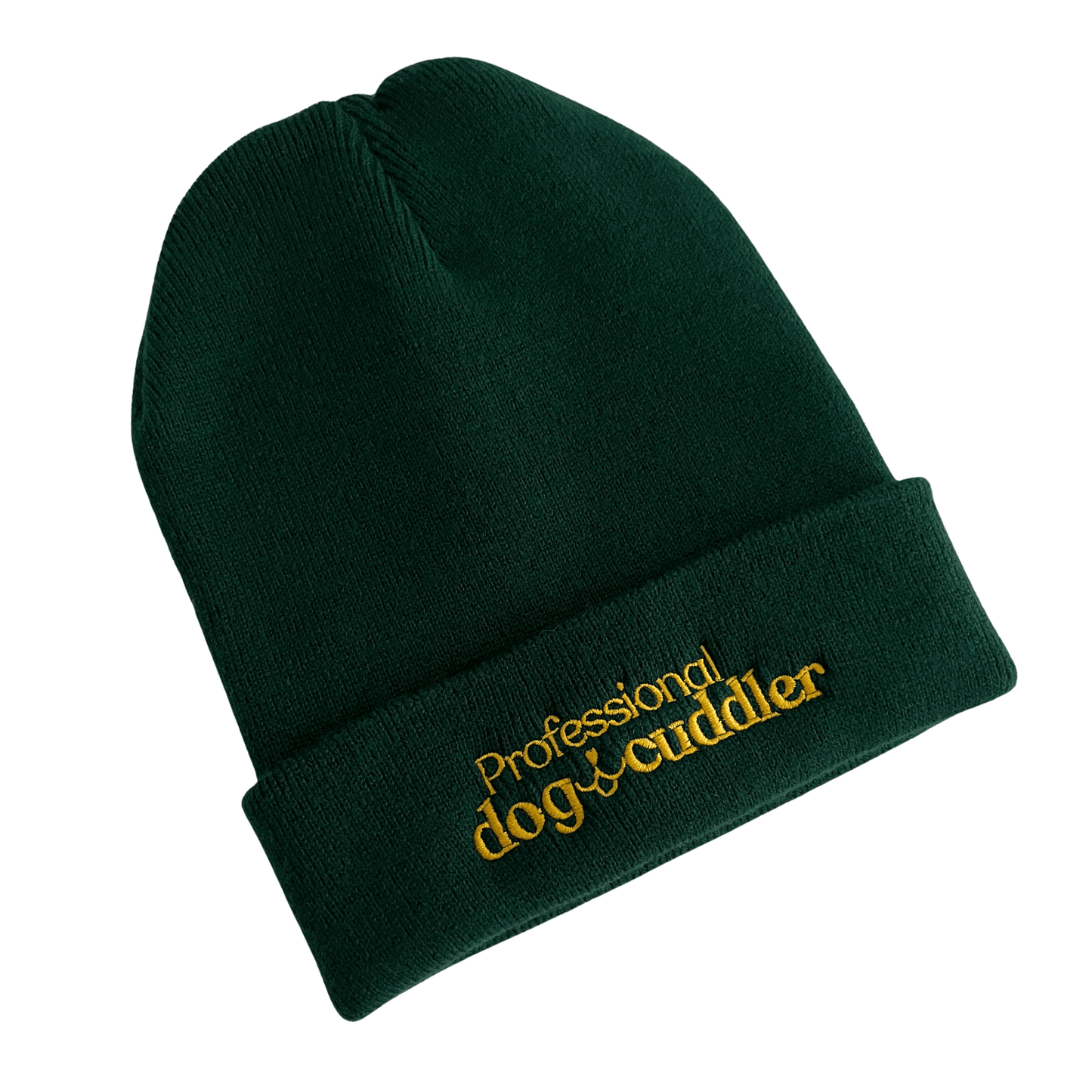 Mütze "professional dog cuddler" dunkelgrün