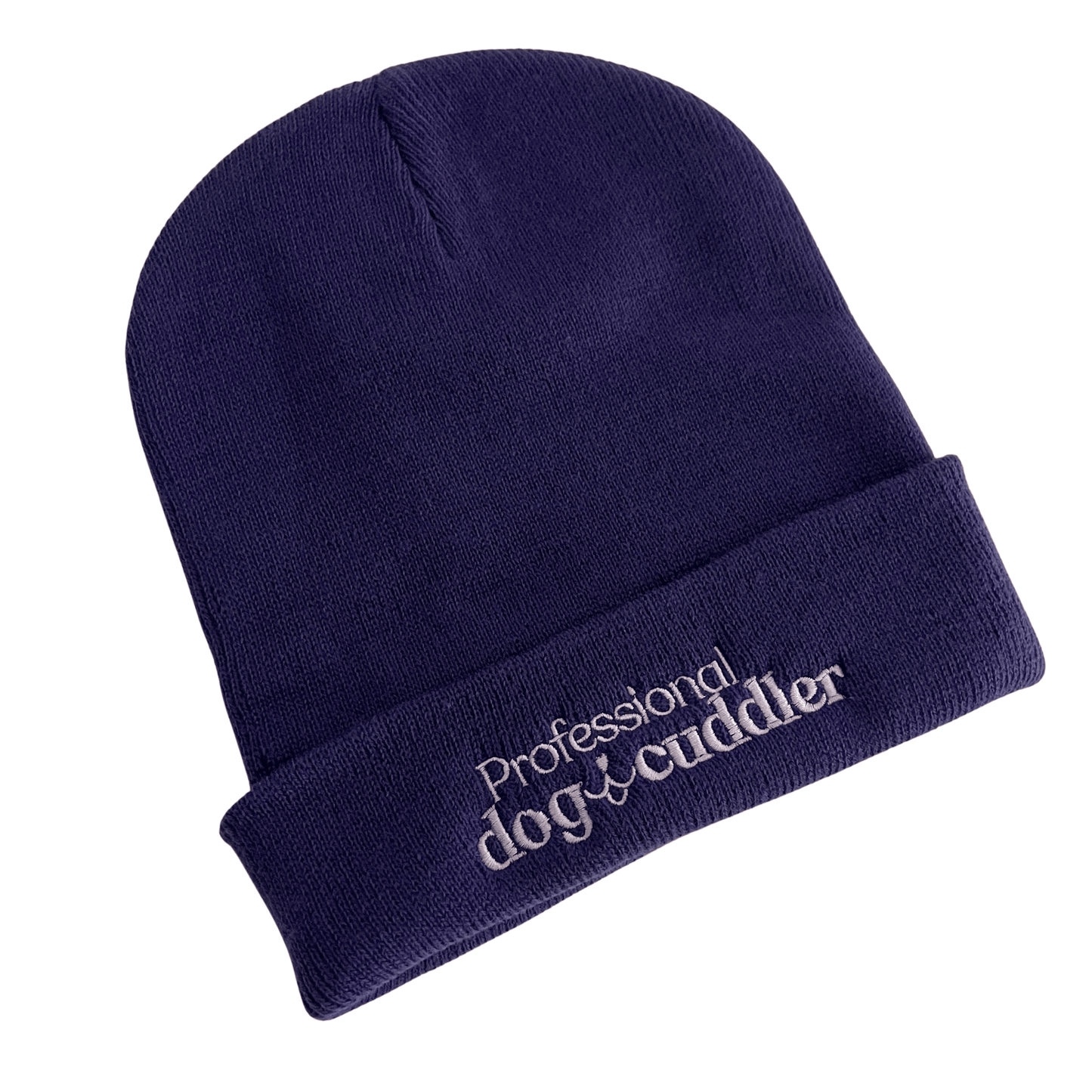 Mütze "professional dog cuddler" violett