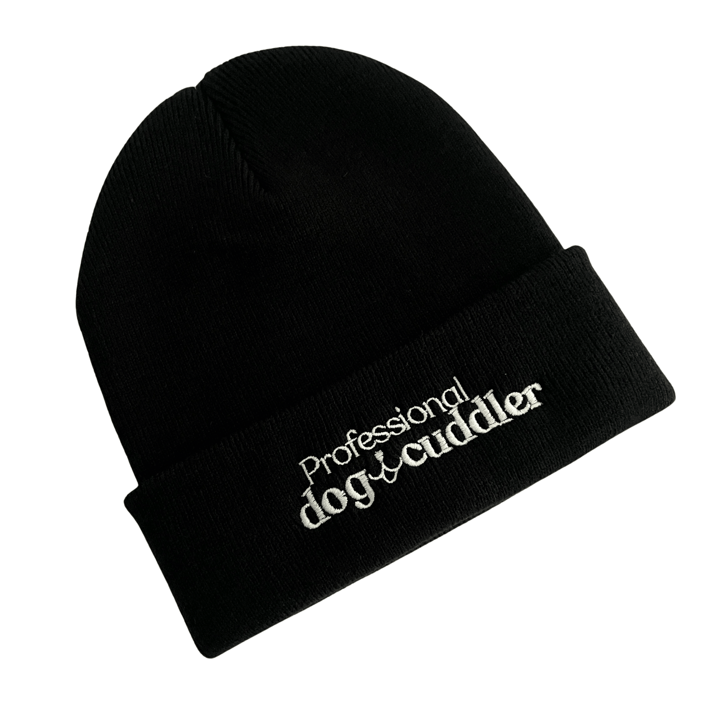 Mütze "professional dog cuddler" schwarz