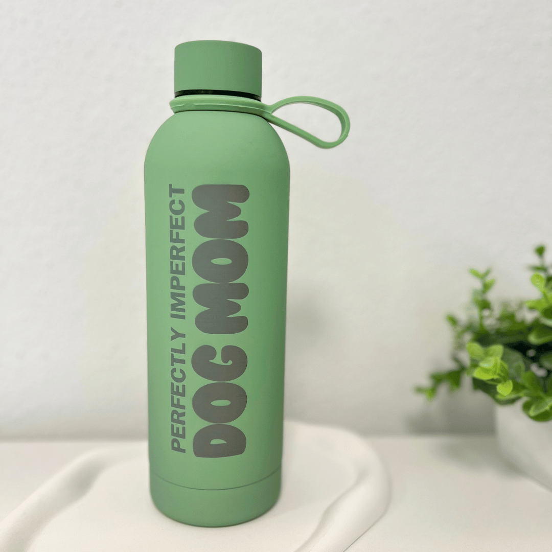 Trinkflasche "perfectly, imperfect dog mom" Grün