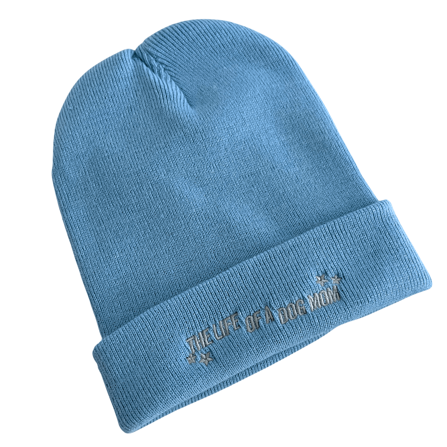 Mütze "the life of a dog mom" hellblau