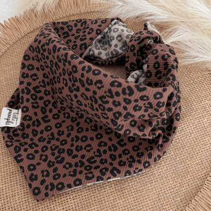 Halstuch "Leo" braun/beige zweifarbig