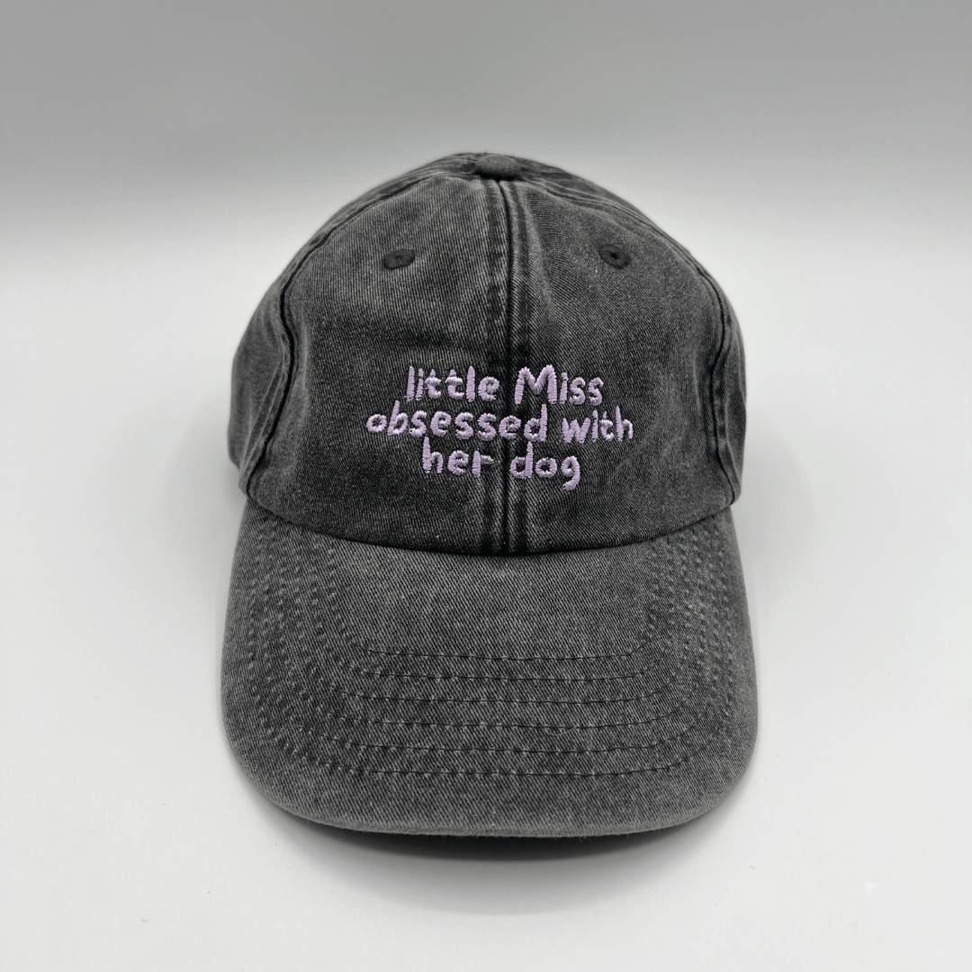 "little Miss obsessed with her dog" Cap Vintage Black
