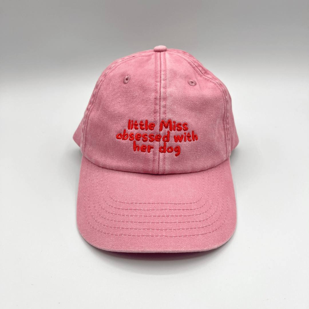 "little Miss obsessed with her dog" Cap Vintage Pink