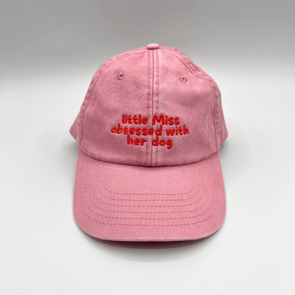 "little Miss obsessed with her dog" Cap Vintage Pink