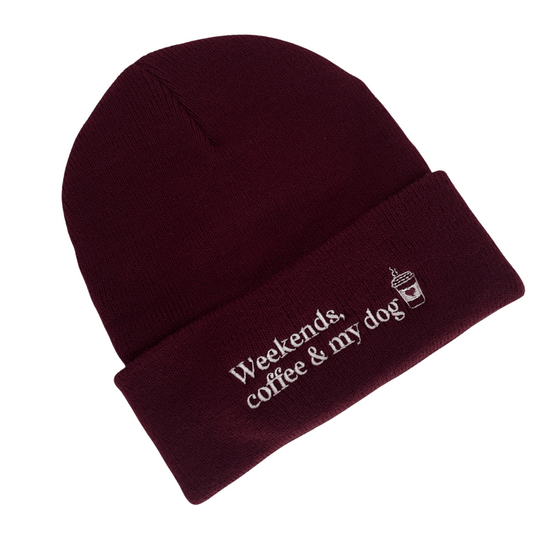 Hat "Weekends, coffee & my dog" black