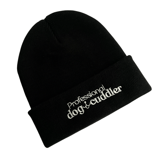 Mütze "professional dog cuddler" schwarz