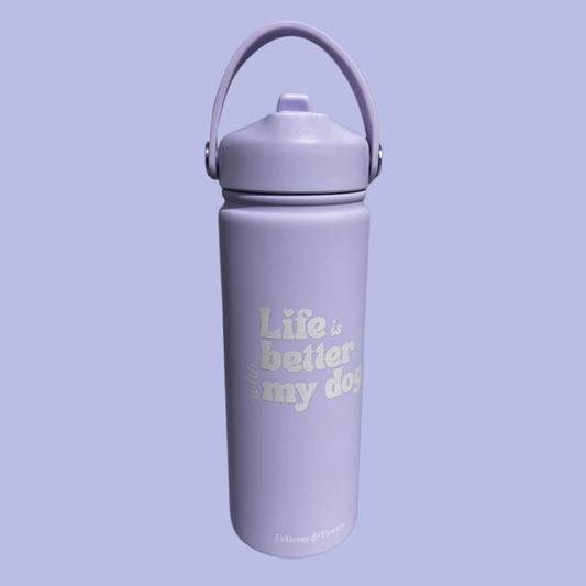 Trinkflasche "Life is better with my dog"
