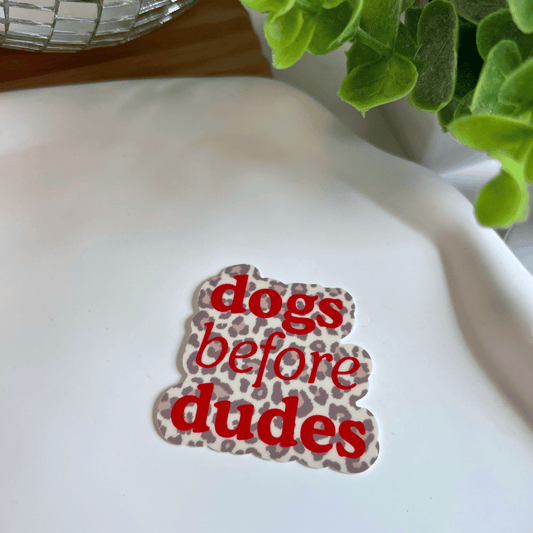 Sticker "dogs before dudes"