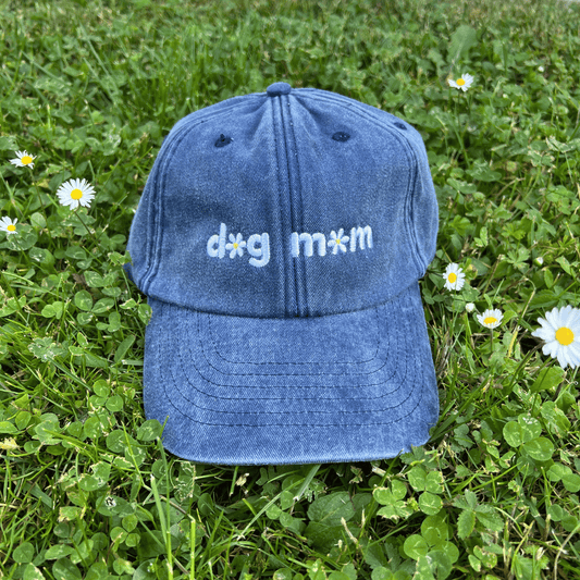 "dog mom" Cap Vintage Dark Denim