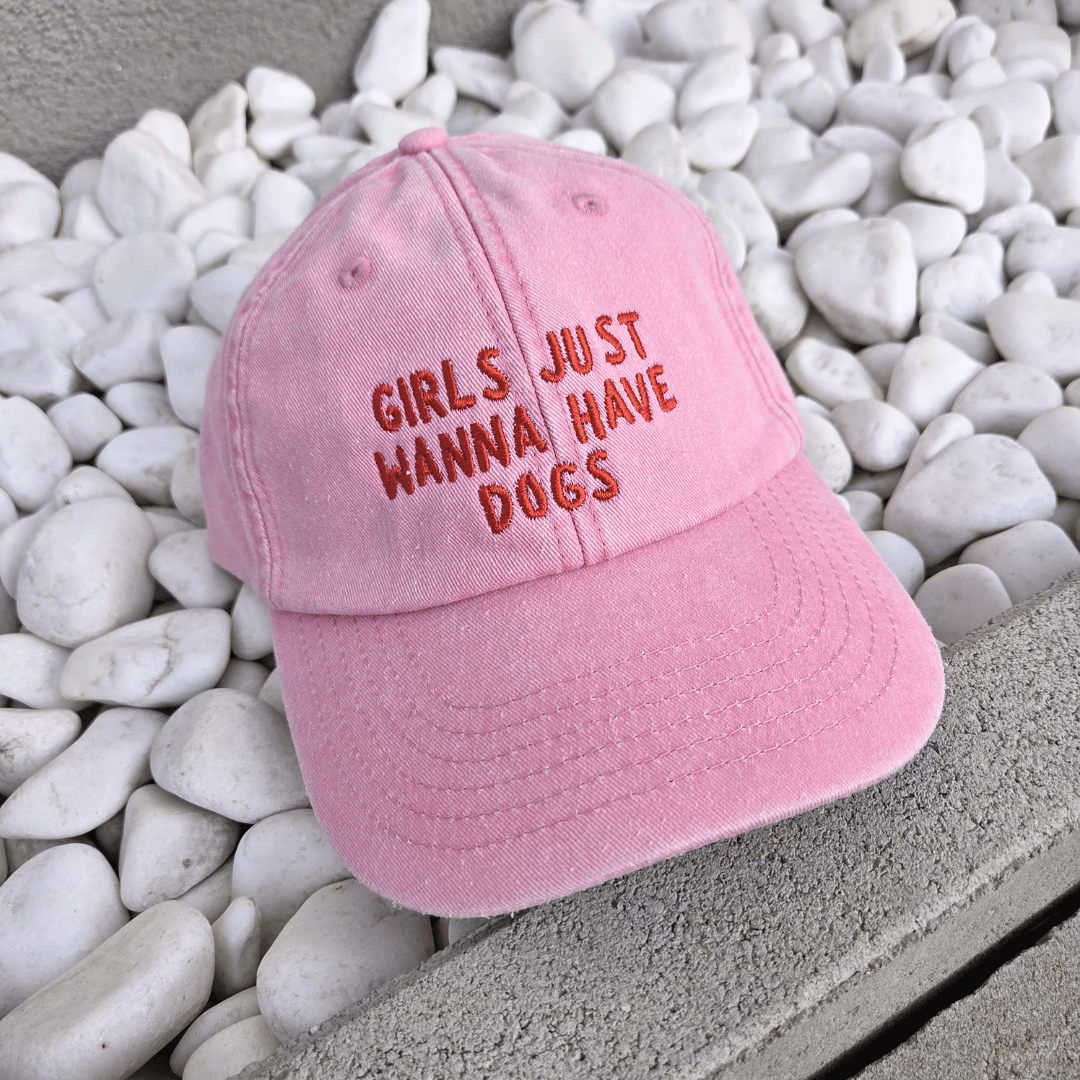 "girls just wanna have dogs" Cap Vintage Pink