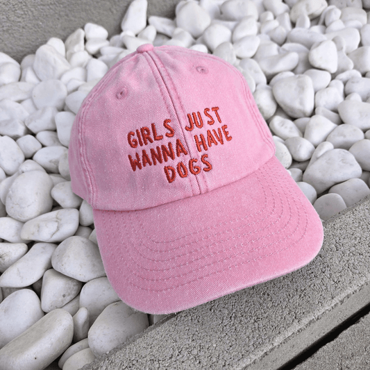 "girls just wanna have dogs" Cap Vintage Pink