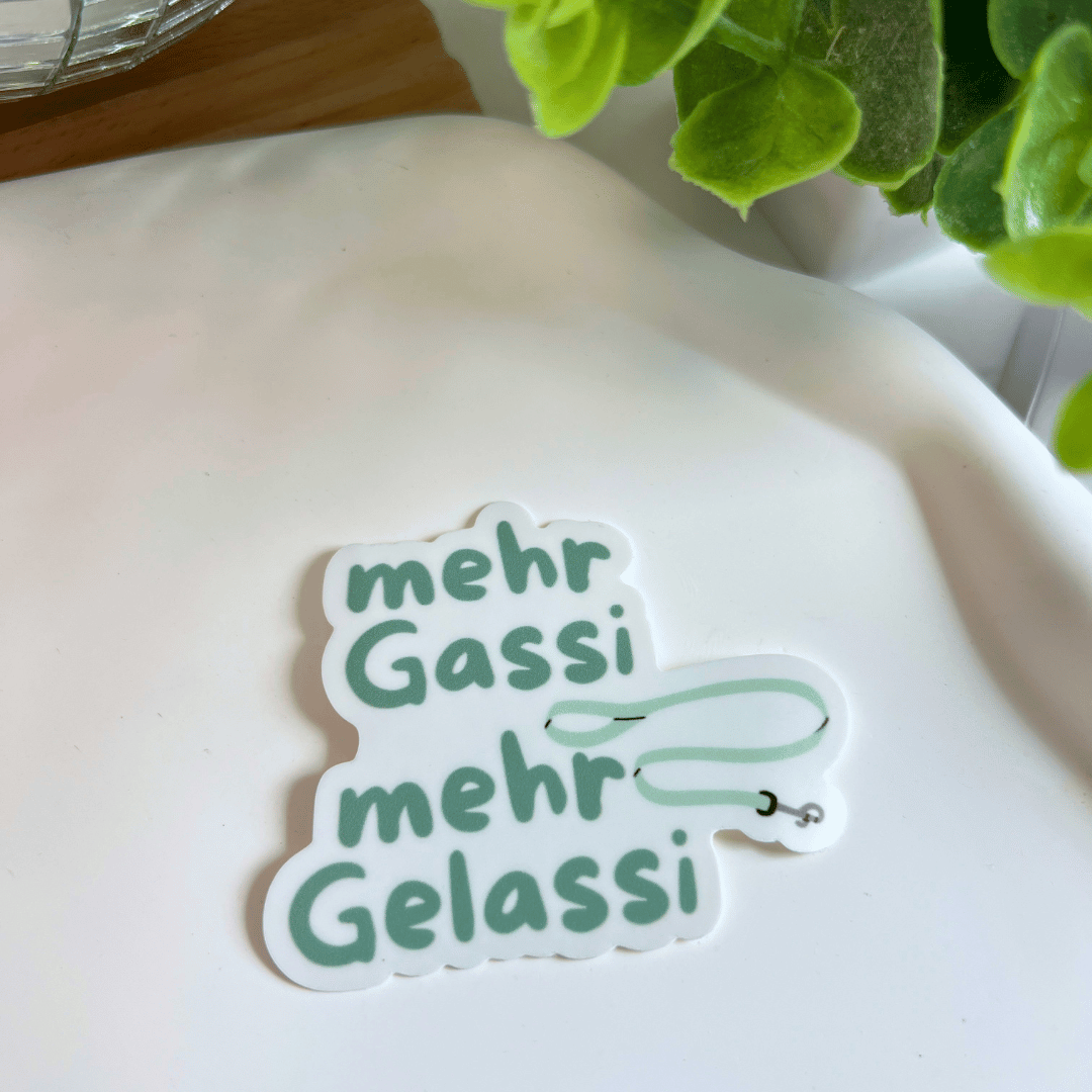 Sticker "mehr Gassi, mehr Gelassi"