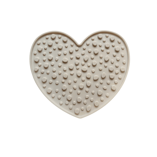 Schleckmatte "Herz" BEIGE