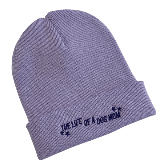 Mütze "the life of a dog mom" lavendel